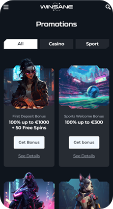 Winsane Casino mobiili
